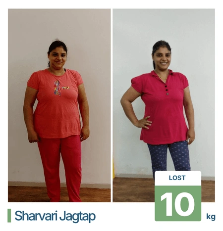 Weight loss results achieved with the best nutritionist in Pune