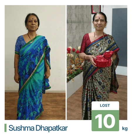 Weight loss results achieved with the best nutritionist in Pune