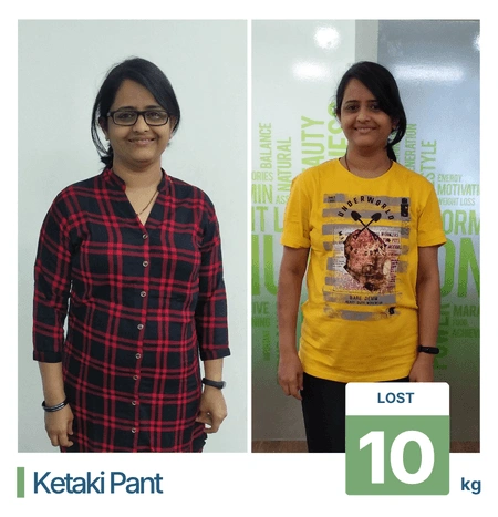 Weight loss results achieved with the best nutritionist in Pune