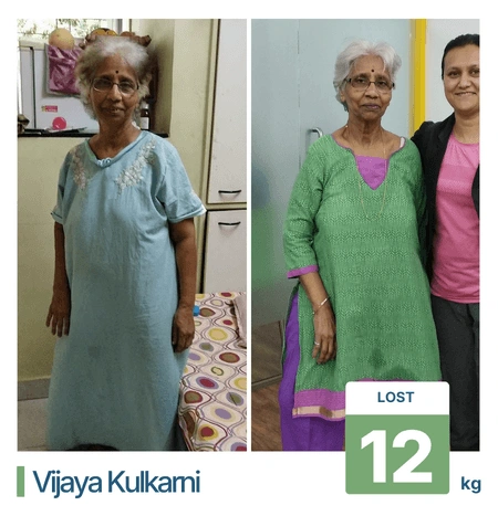 Weight loss results achieved with the best nutritionist in Pune