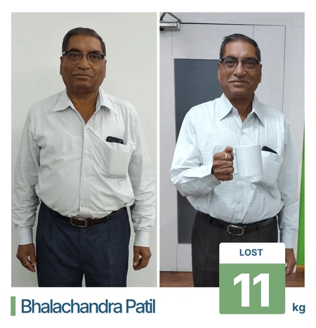 Weight loss results achieved with the best nutritionist in Pune