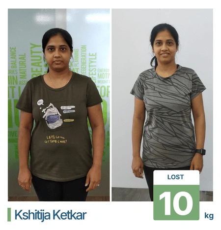Successful weight loss transformation with our nutritionist in Pune
