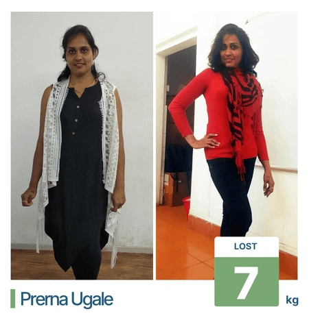 Successful weight loss transformation with our nutritionist in Pune