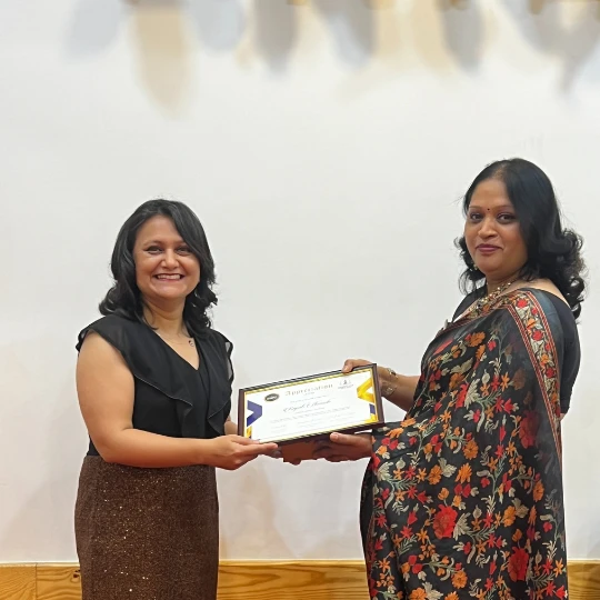 Professional recognition and certification for Rupali Shevade, nutritionist in Pune