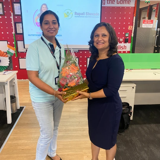 Professional recognition and certification for Rupali Shevade, nutritionist in Pune